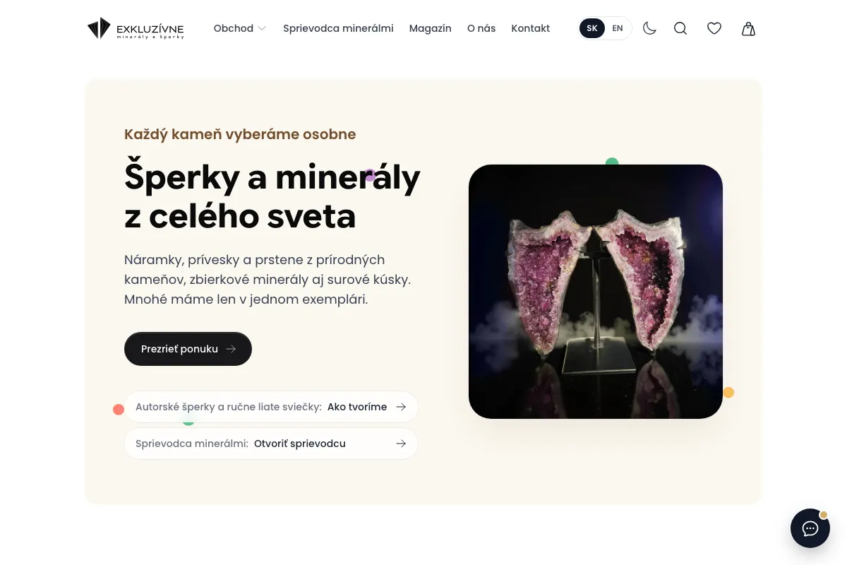 Exkluzívne šperky, web od LUMA Creative
